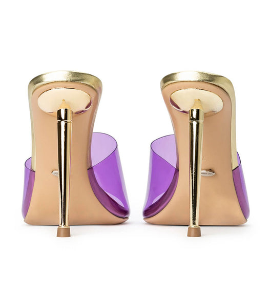 Purple / Gold Tony Bianco Mylo Purple Vinylite/Gold 10.5cm Event Heels | USZDE51580