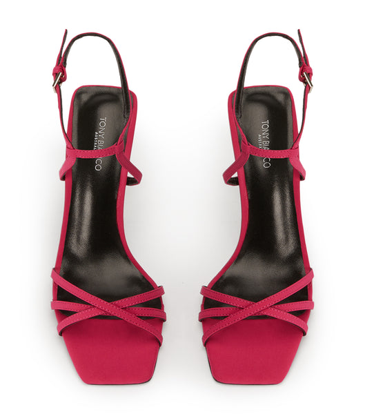 Red Tony Bianco Nomad Persian Crepe 10.5cm Strappy Heels | XUSBH63665