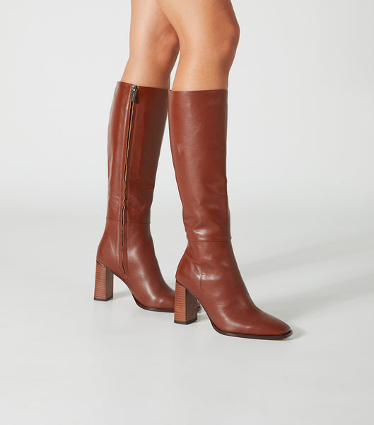 Red Tony Bianco Rylee Rust Venice 8.5cm Knee High Boots | FUSHY71106