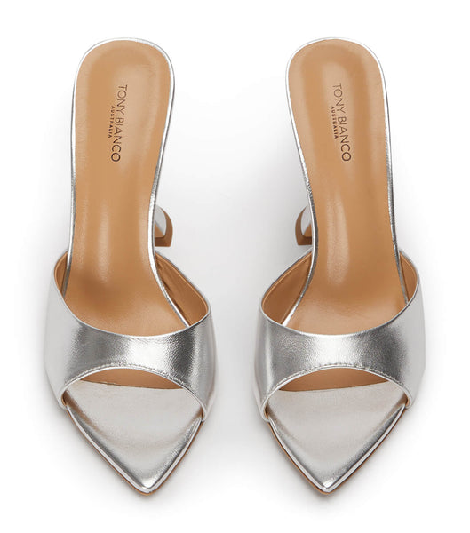 Silver / Metal Tony Bianco Marcel Silver Nappa Metallic 10.5cm Bridal Heels | SUSVO40649