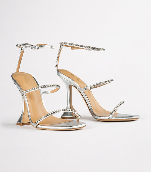 Silver / Metal Tony Bianco Shy Silver Nappa Metallic 10.5cm Stiletto Heels | PUSQX34832