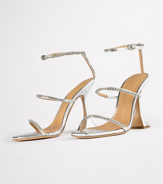 Silver / Metal Tony Bianco Shy Silver Nappa Metallic 10.5cm Stiletto Heels | PUSQX34832