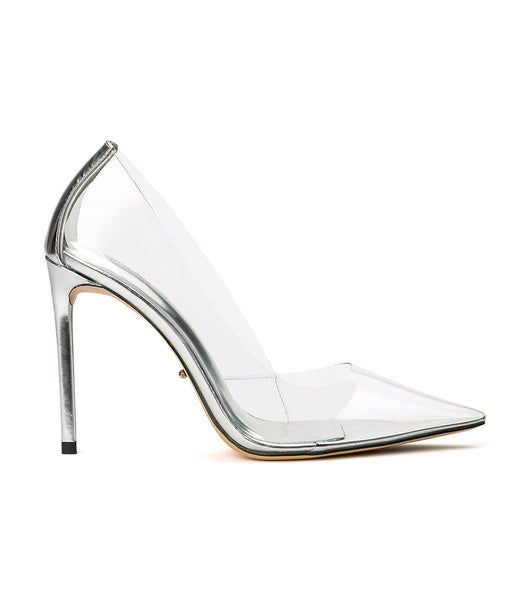 Silver Tony Bianco Alijah Clear Vinylite/Silver 10.5cm Stiletto Heels | USQAV63502