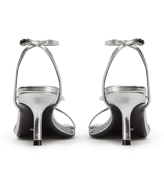 Silver Tony Bianco Avi Silver Foil 6.5cm Low Heels | QUSWA22266