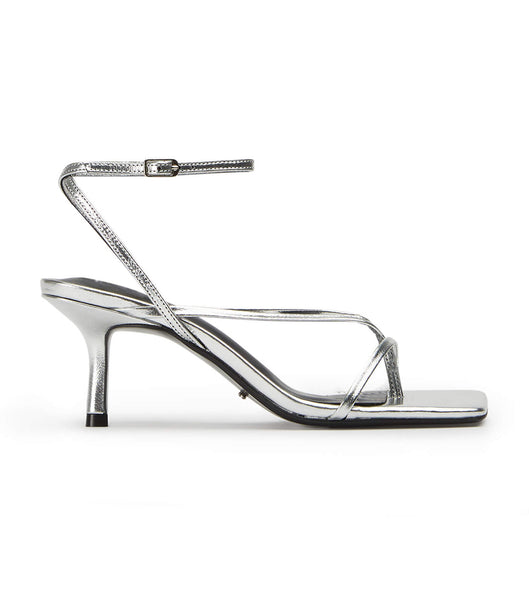 Silver Tony Bianco Avi Silver Foil 6.5cm Event Heels | SUSNY35551