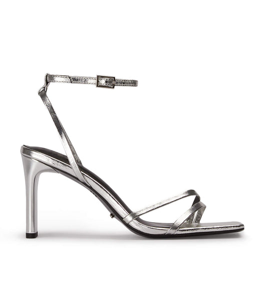 Silver Tony Bianco Corso Silver Foil 8.5cm Block Heels | USJVR84535