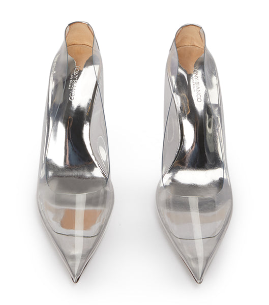 Silver Tony Bianco Dolly Clear Vinylite/Silver 9.5cm Court Shoes | ZUSMJ99660