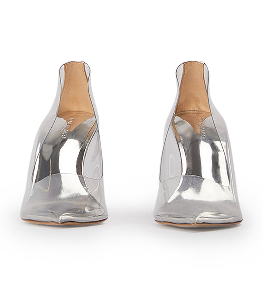 Silver Tony Bianco Dolly Clear Vinylite/Silver 9.5cm Court Shoes | ZUSMJ99660