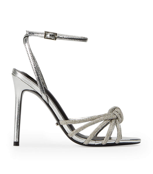 Silver Tony Bianco Kyla Silver Foil 11cm Bridal Heels | GUSUC18039