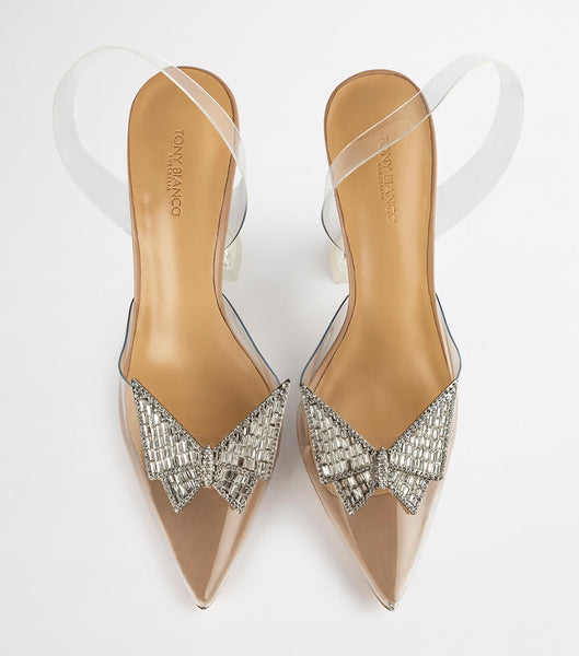 Silver Tony Bianco Laos Clear Vinylite 10.3cm Event Heels | BUSSD19199