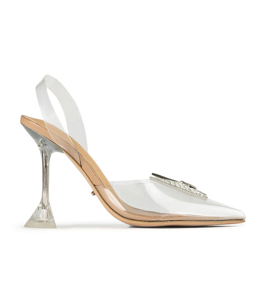 Silver Tony Bianco Laos Clear Vinylite 10.3cm Event Heels | BUSSD19199