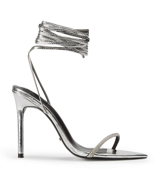 Silver Tony Bianco Makai Silver Foil 10.5cm Stiletto Heels | ZUSNQ57017