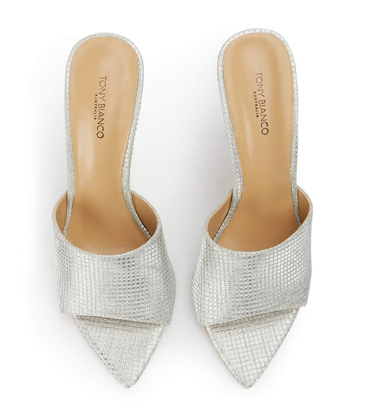 Silver Tony Bianco Marley Silver Aura 10.5cm Bling Heels | QUSWA97065