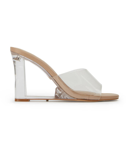 Skin Color Tony Bianco Alessi Clear Vinylite/Skin 10cm Wedges | ZUSMJ34075