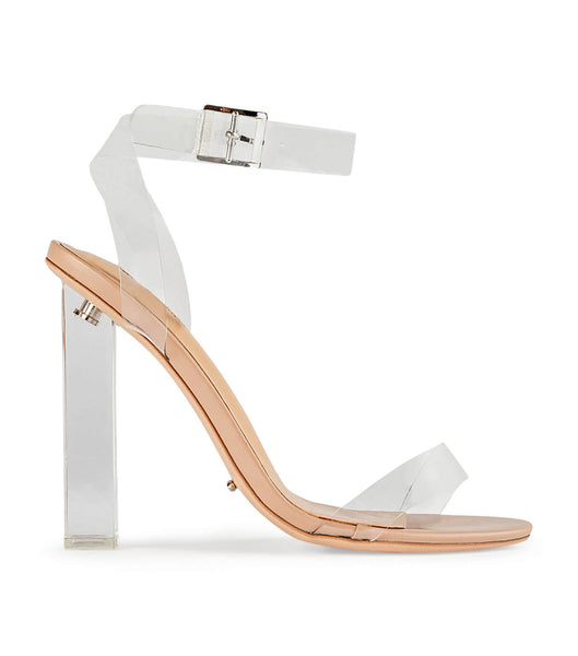 Skin Color Tony Bianco Kiki Clear Vinylite/Skin Capretto 11cm Block Heels | LUSTR79735