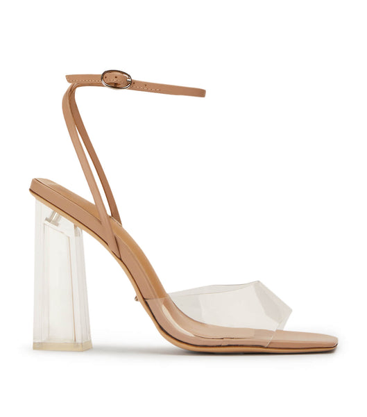 Skin Color Tony Bianco Nelani Clear Vinylite/Skin 10.5cm Block Heels | USEAH65423