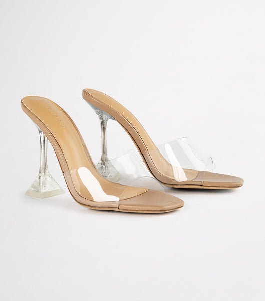 Skin Color Tony Bianco Serri Clear Vinylite/Skin Nappa 10.5cm Bling Heels | AUSWC12308