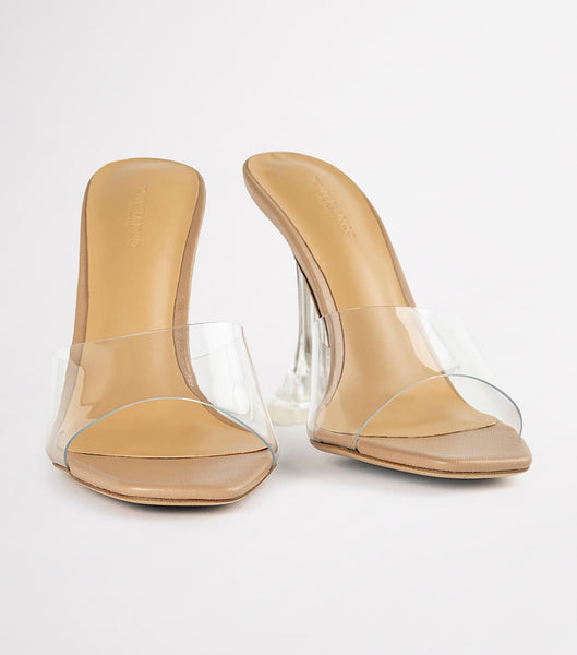 Skin Color Tony Bianco Serri Clear Vinylite/Skin Nappa 10.5cm Bling Heels | AUSWC12308