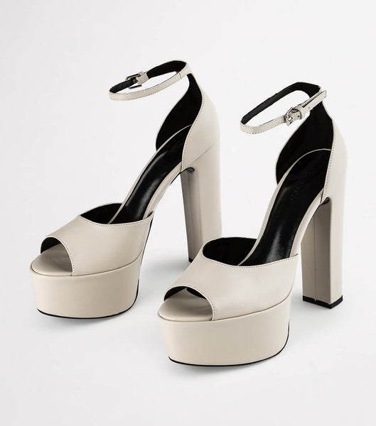 White / Black Tony Bianco Jayze Vanilla Nappa 14cm Platform Shoes | SUSNY10722