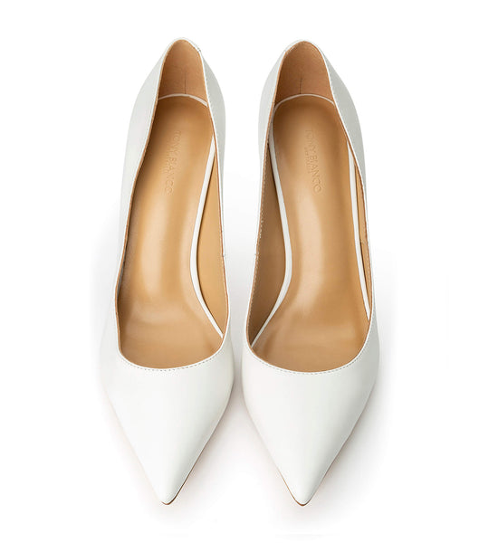 White Tony Bianco Anja Milk Capretto 10.5cm Court Shoes | MUSHR58217