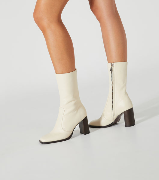 White Tony Bianco Atlanta Ecru Venice 8.5cm Ankle Boots | EUSVG72112