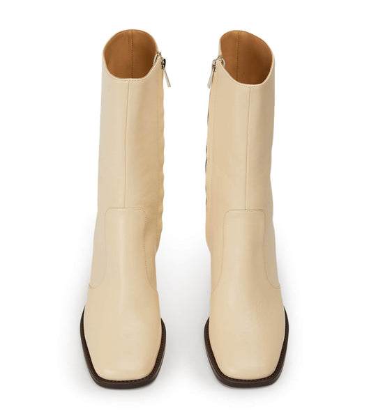 White Tony Bianco Atlanta Ecru Venice 8.5cm Heeled Boots | USQCS84124