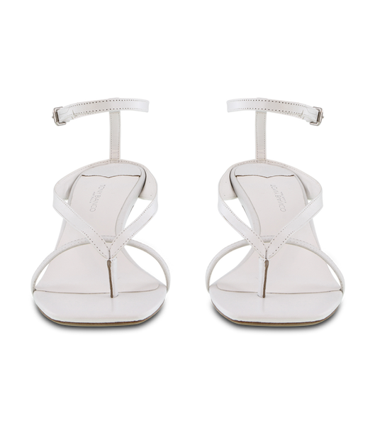 White Tony Bianco Becca White Sheep Nappa 7.5cm Bridal Heels | MUSFT98147