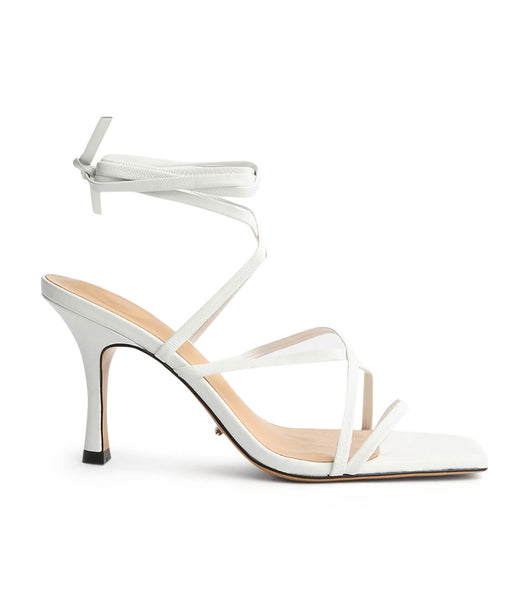 White Tony Bianco Caden White Sheep Nappa 8.5cm Strappy Heels | PUSER81022