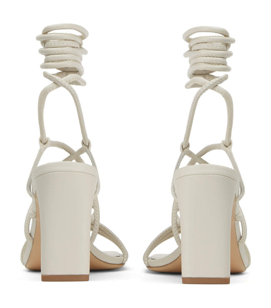 White Tony Bianco Cyndi Dove Nappa 8.5cm Block Heels | DUSVO32394