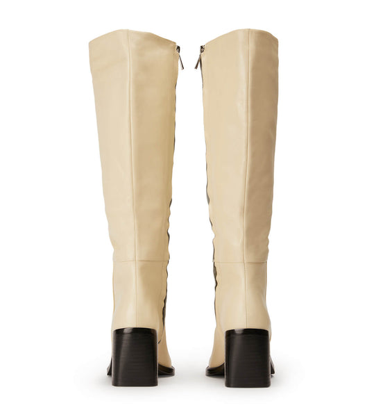 White Tony Bianco Darby Ecru Venice 7.5cm Knee High Boots | SUSNY31641