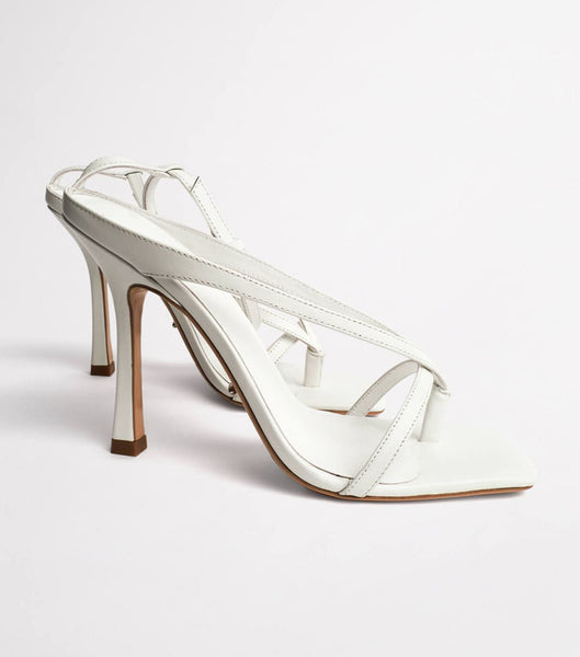 White Tony Bianco Faythe White Kid 10.5cm Strappy Heels | SUSVO41964