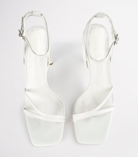 White Tony Bianco Fiance Milk Capretto 11cm Strappy Heels | ZUSNQ48623