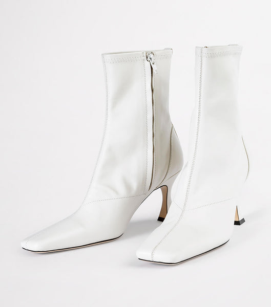 White Tony Bianco Fomo Dove Nappa 8cm Ankle Boots | ZUSNQ43601