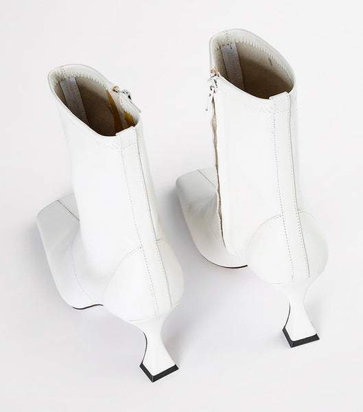 White Tony Bianco Fomo Dove Nappa 8cm Stiletto Boots | USZPD68456