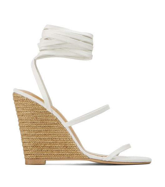 White Tony Bianco Gabriella Milk Capretto 11cm Strappy Heels | QUSUV84144