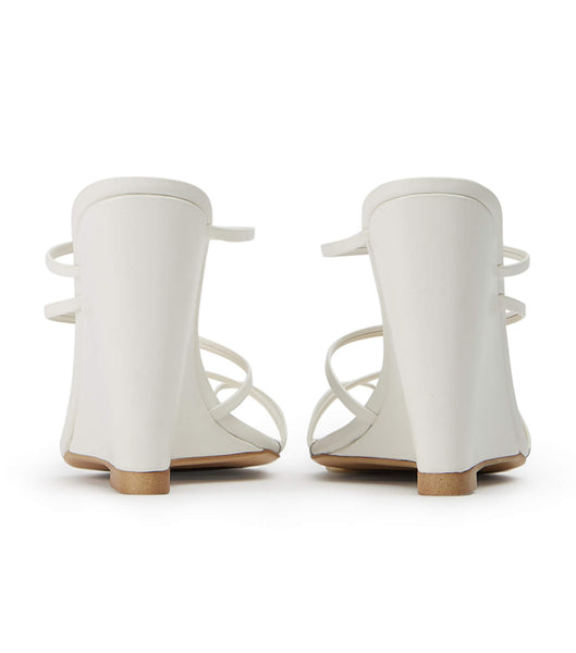 White Tony Bianco Gaia Milk Capretto 11cm Wedges | FUSHY75217