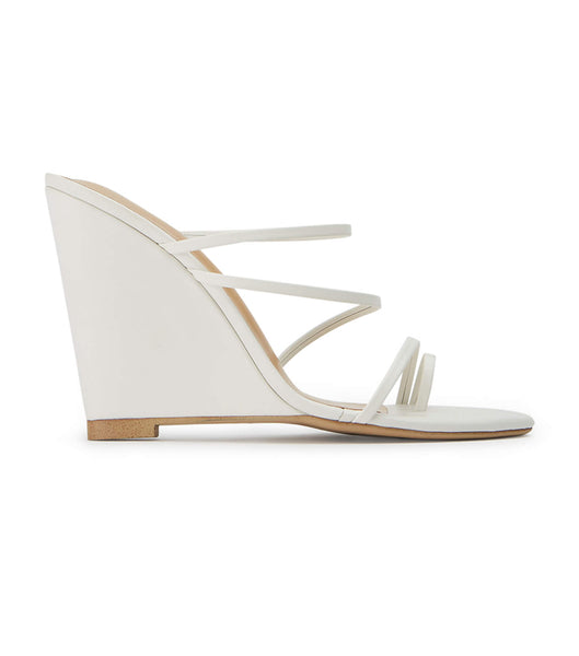 White Tony Bianco Gaia Milk Capretto 11cm Wedges | FUSHY75217