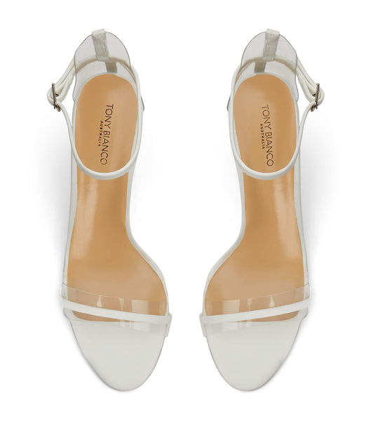 White Tony Bianco Houston Milk Capretto 8.5cm Event Heels | FUSUI48877