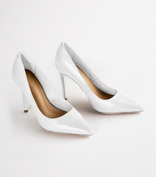 White Tony Bianco Lotus Milk Capretto 10.3cm Court Shoes | AUSDF20855