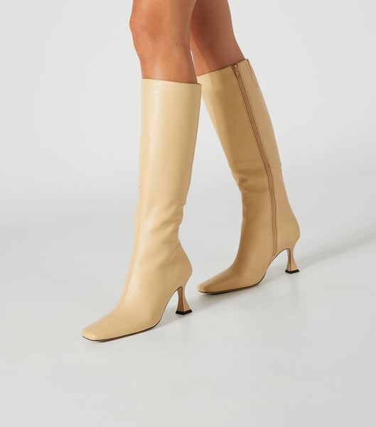 Yellow Tony Bianco Fantasy Butter Nappa 8cm Heeled Boots | BUSSO14103