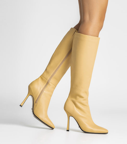 Yellow Tony Bianco Havana Butter Nappa 10.5cm Stiletto Boots | FUSUI33554