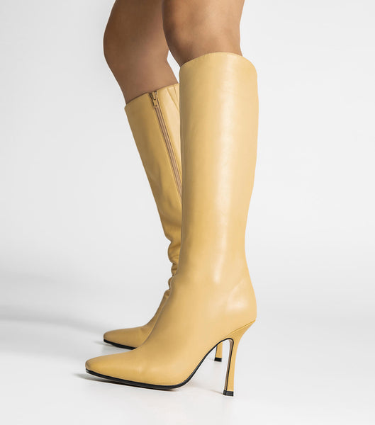 Yellow Tony Bianco Havana Butter Nappa 10.5cm Stiletto Boots | FUSUI33554