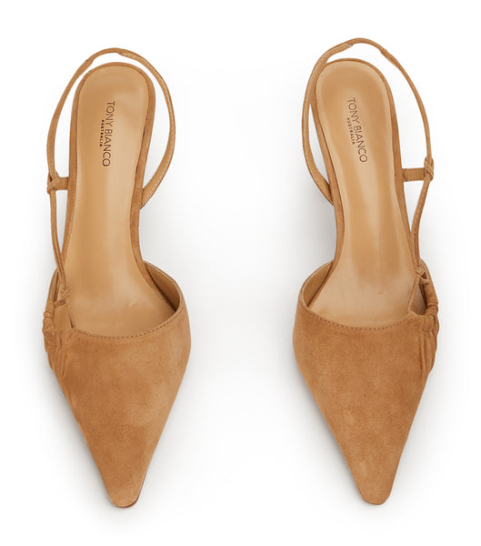 Yellow Tony Bianco Sakai Butterscotch Suede 8cm Low Heels | USNZX54390