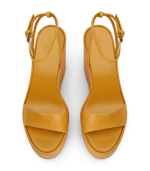 Yellow Tony Bianco Vesna Cantelope Antiq 13cm Wedges | QUSWA99101