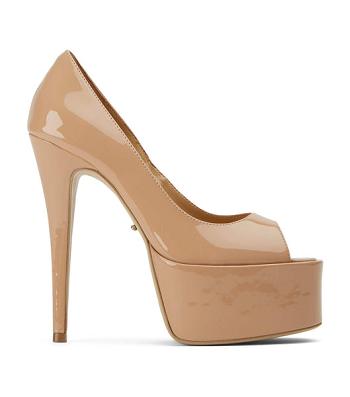 Beige Tony Bianco Jolee Nude Patent 15cm Stiletto Heels | USQAV77508