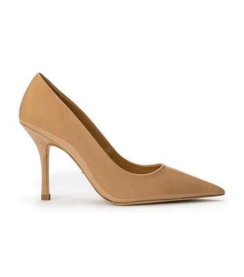 Beige Tony Bianco Kysaia Nude Patent 9.5cm Court Shoes | EUSHC30192