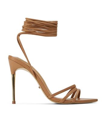 Beige Tony Bianco Mavis Caramel Venice 10.5cm Strappy Heels | USEAH93243