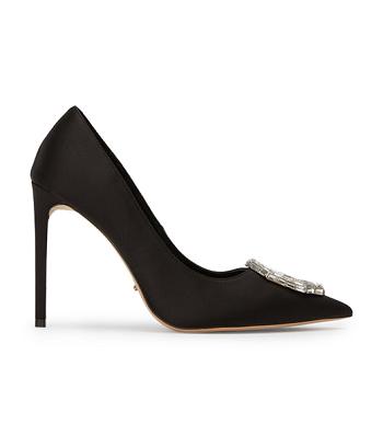 Black Tony Bianco Alison Black Satin 10.5cm Court Shoes | USJVR64674
