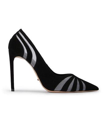 Black Tony Bianco Arrow Black Suede 10.5cm Court Shoes | GUSEC88466