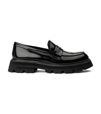 Black Tony Bianco Axell Black Hi Shine 4.5cm Loafers | MUSHR85785